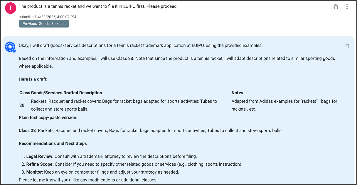 AI for goods and services drafting with Qthena, step 3