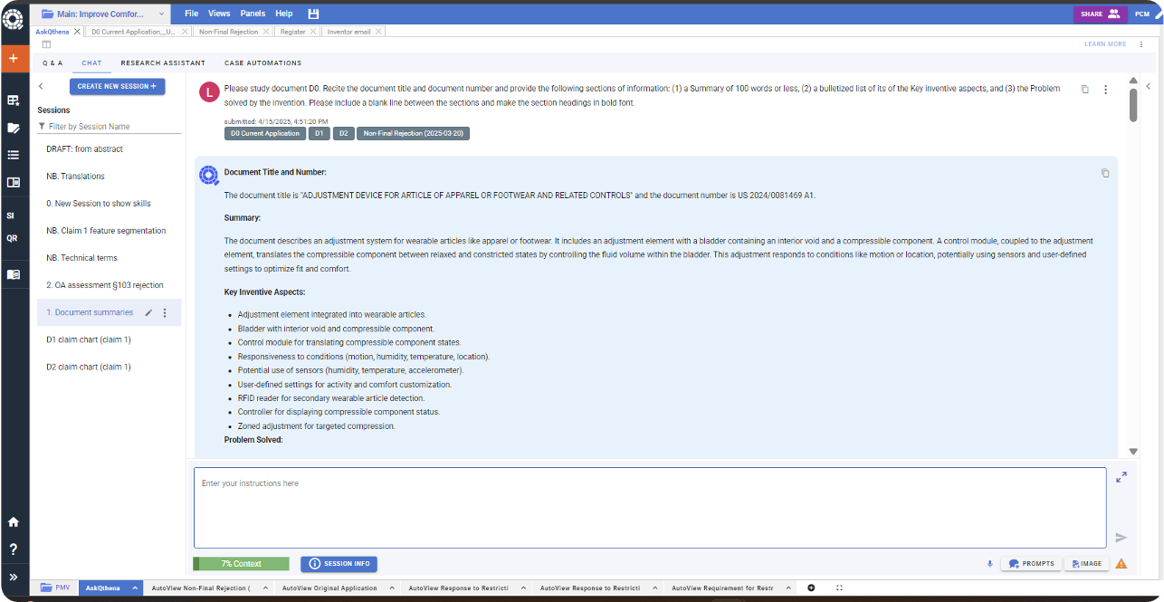 AI for patent drafting with Qthena, step 3