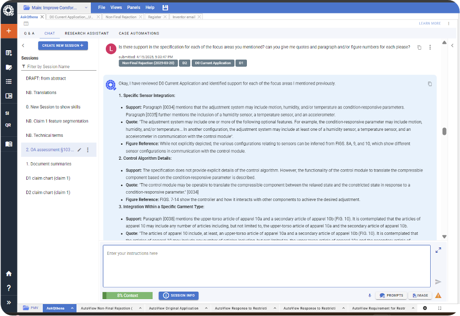 AI for patent drafting with Qthena, step 4