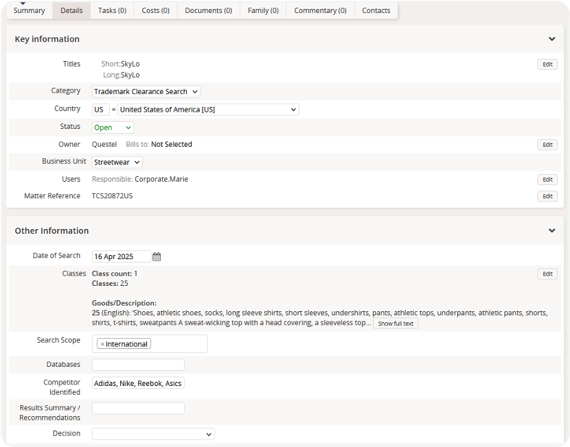 AI for trademark searching, review with Qthena, step 4