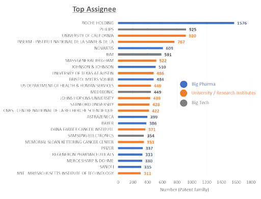 Technology landscape assignee chart